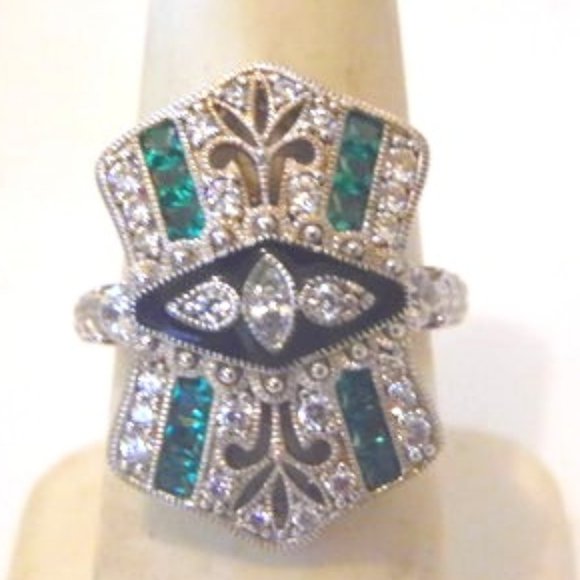 Real Collectibles by Adrienne Green and Clear CZ Ring Size 7 - Picture 3 of 6